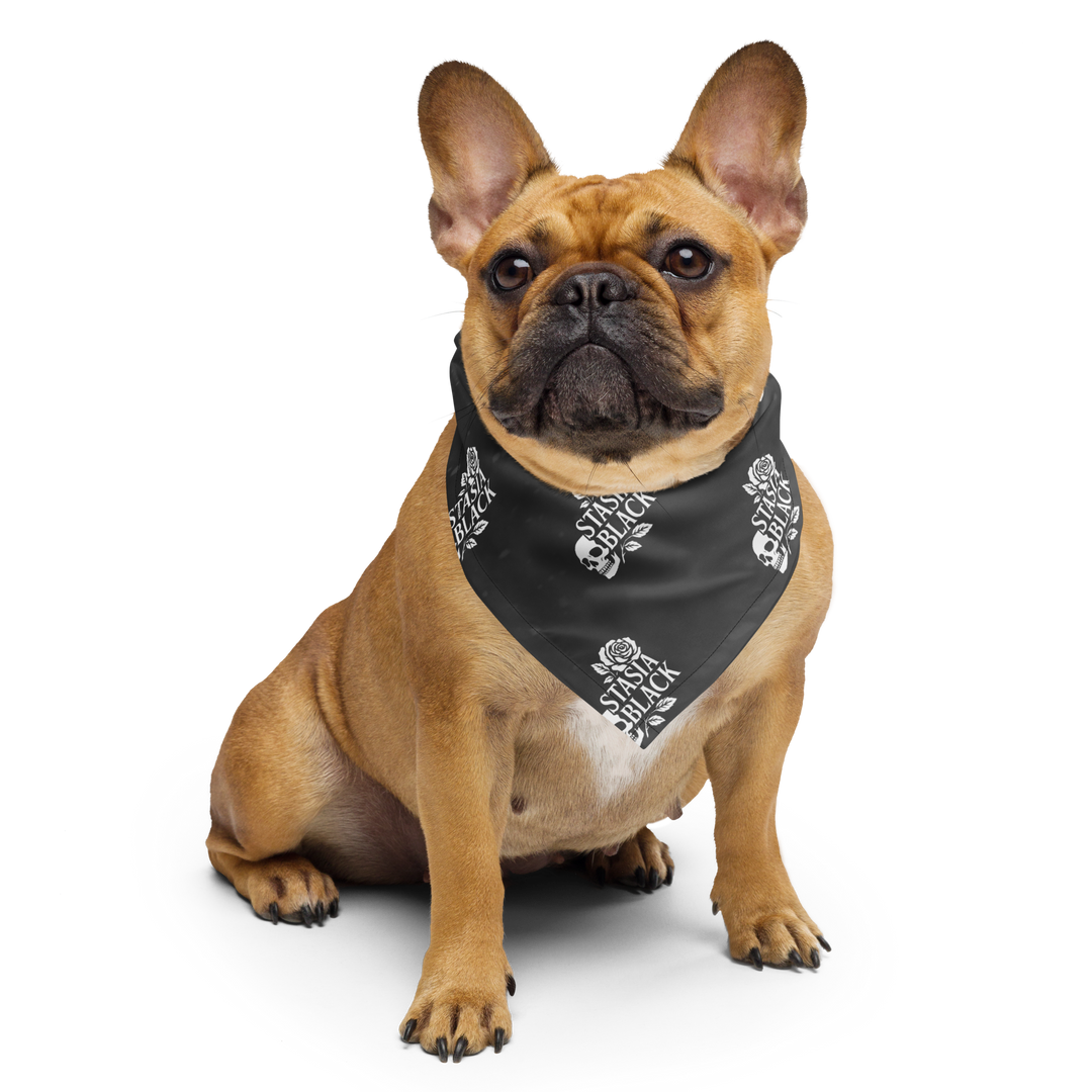 Stasia Black Skull & Rose All-Over Print Bandana